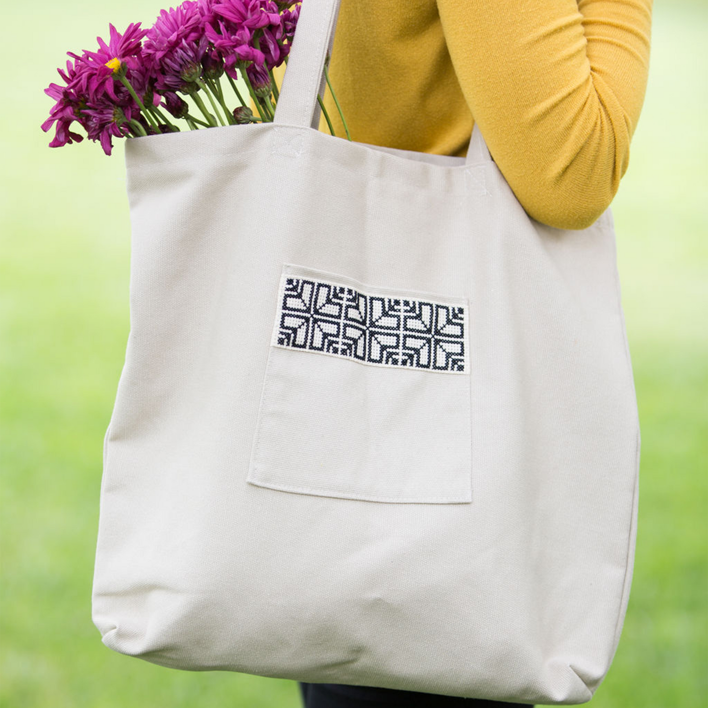 Fabric Market Tote - Cream