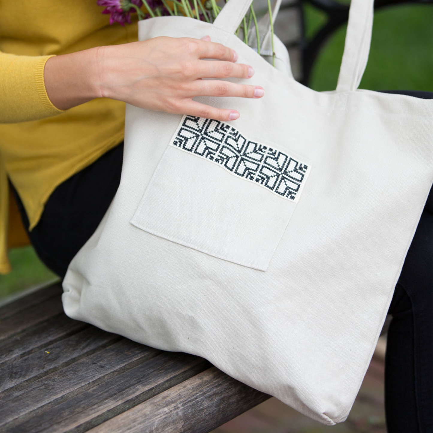 Fabric Market Tote - Cream