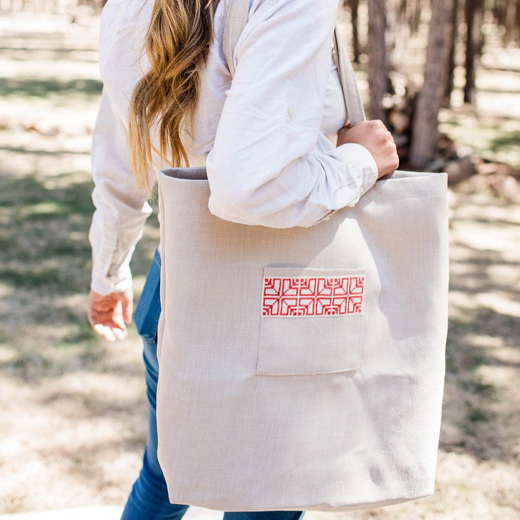 Fabric Market Tote - Palestinian Red