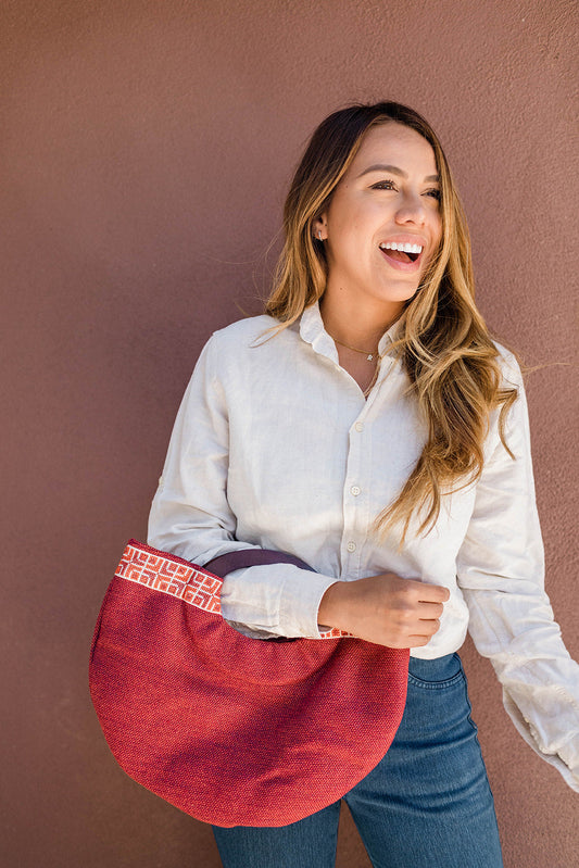 Half Moon Clutch in Red