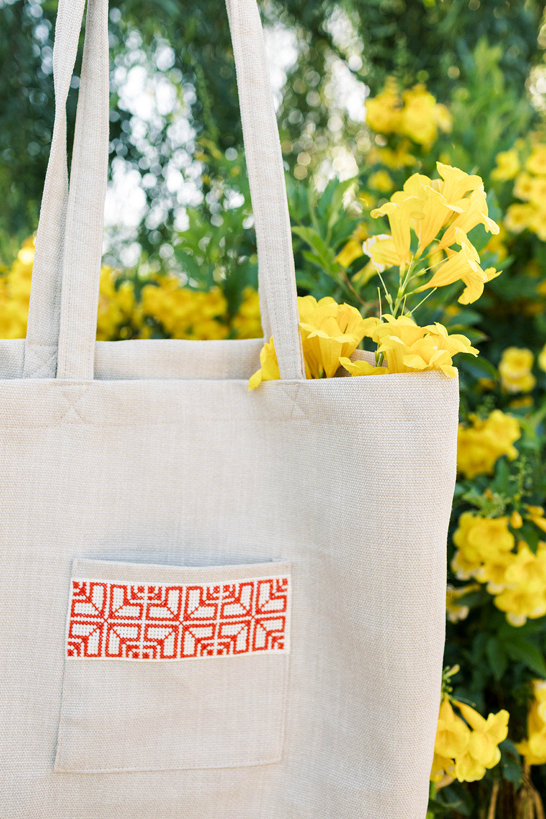 Fabric Market Tote - Palestinian Red