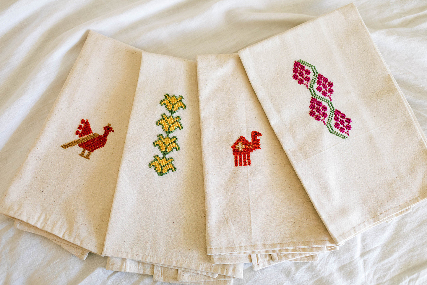 Rooster Tatreez Tea Towel