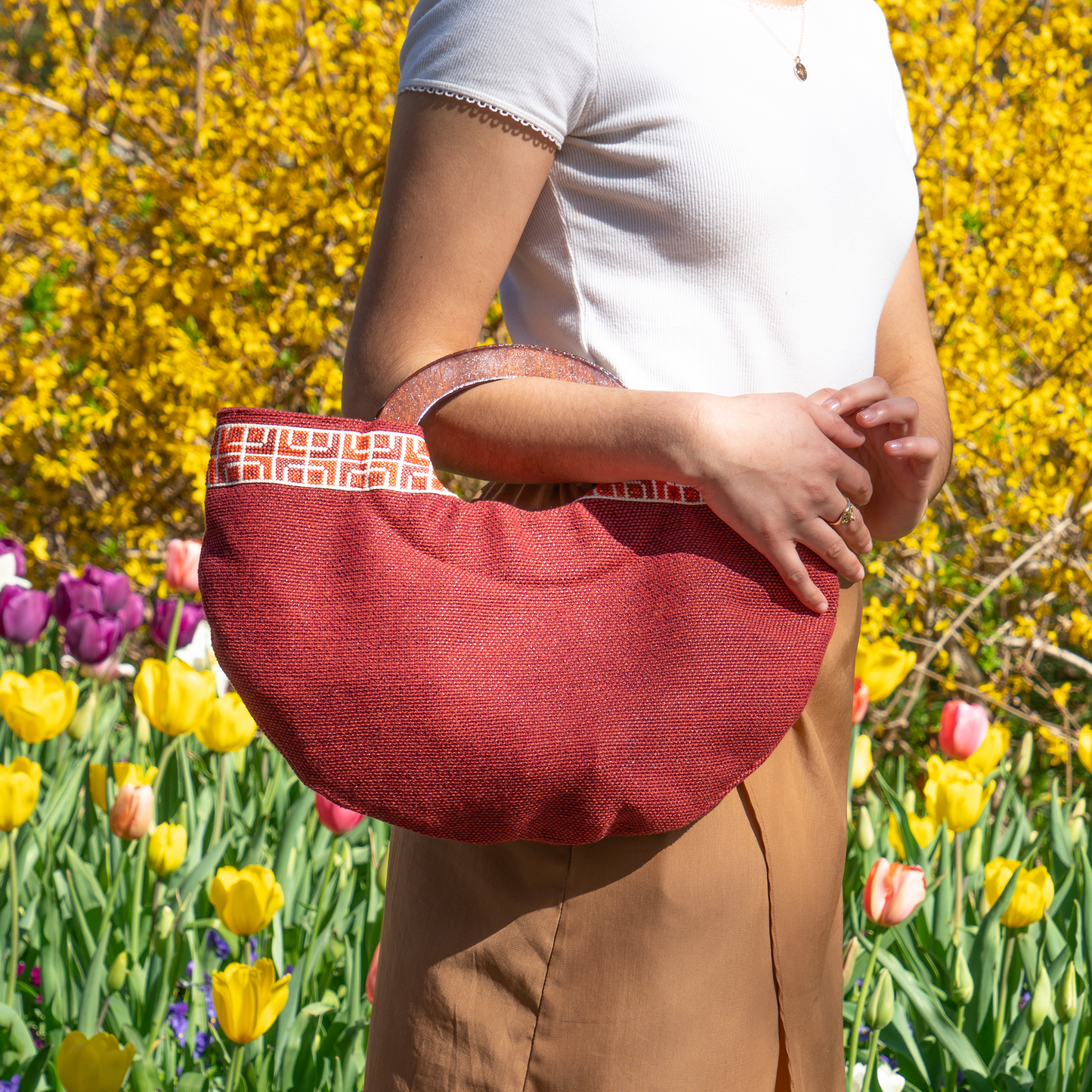 Half Moon Clutch in Red