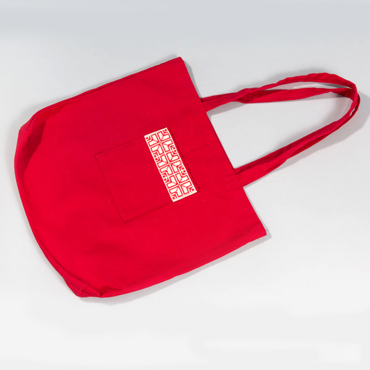 Fabric Market Tote - Red