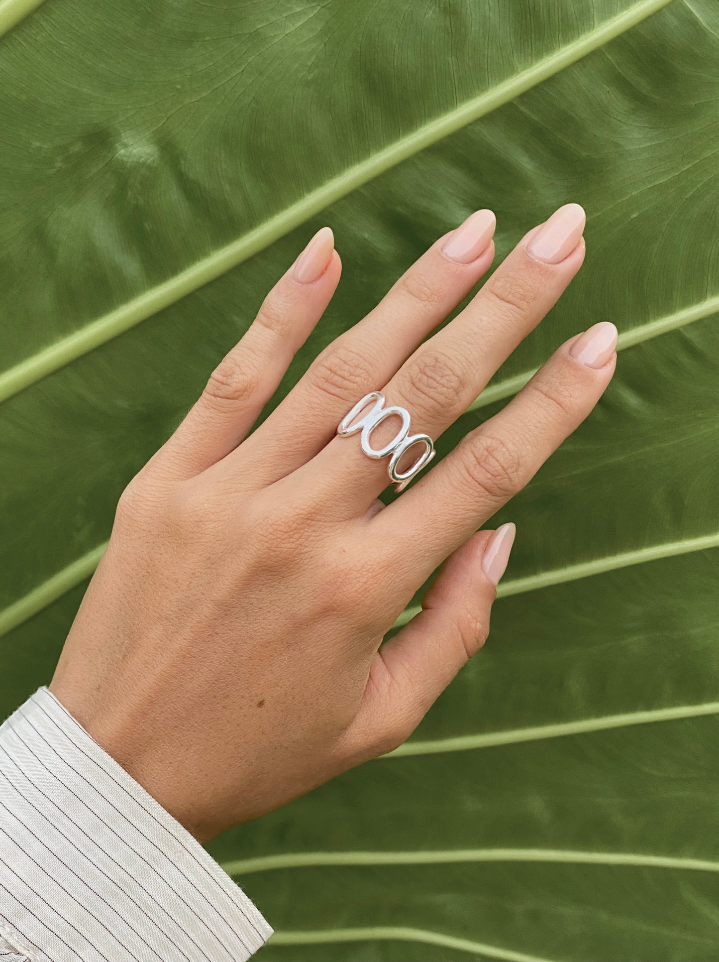 Mix Of Metals Brass Silver Plated Taya Ring