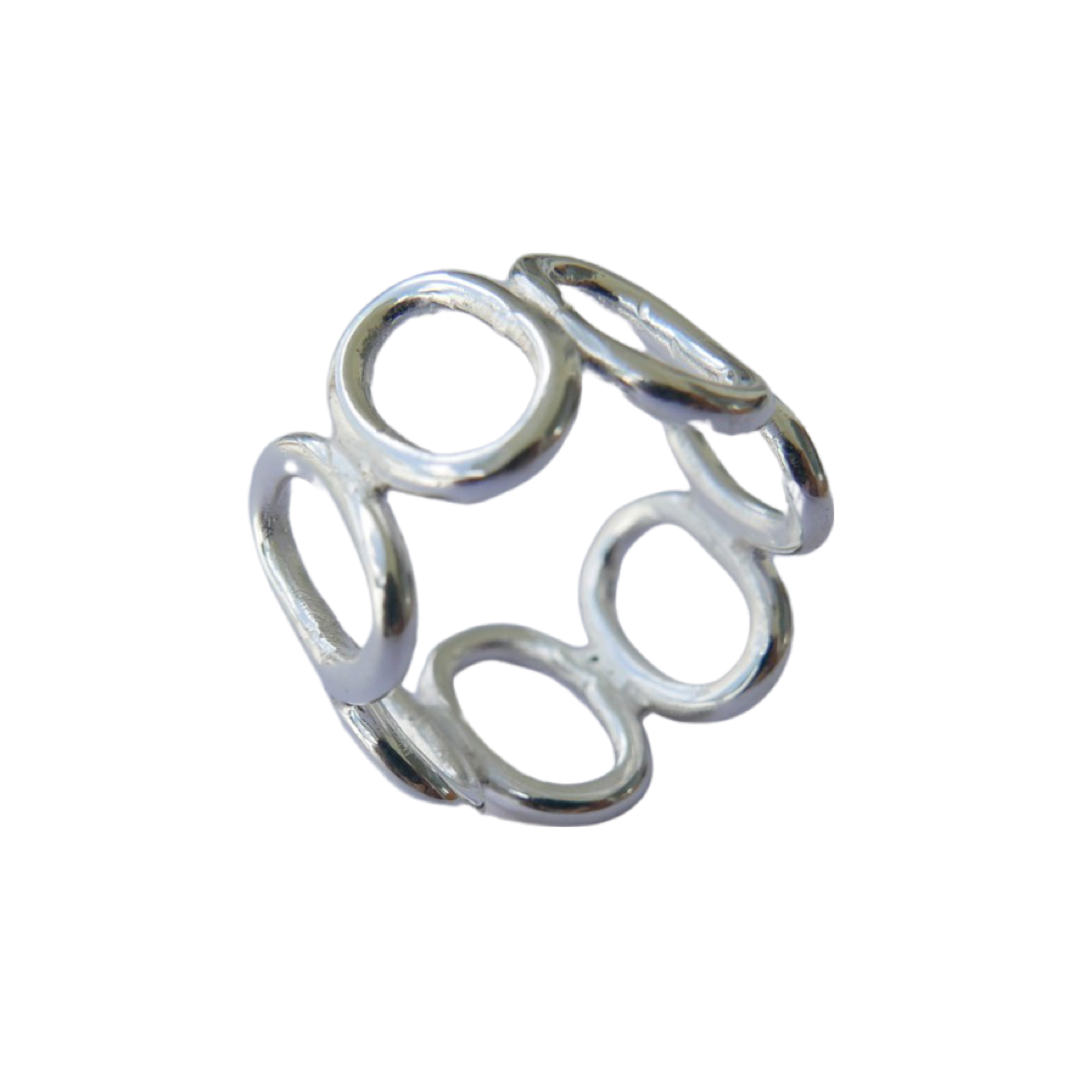 Mix Of Metals Brass Silver Plated Taya Ring