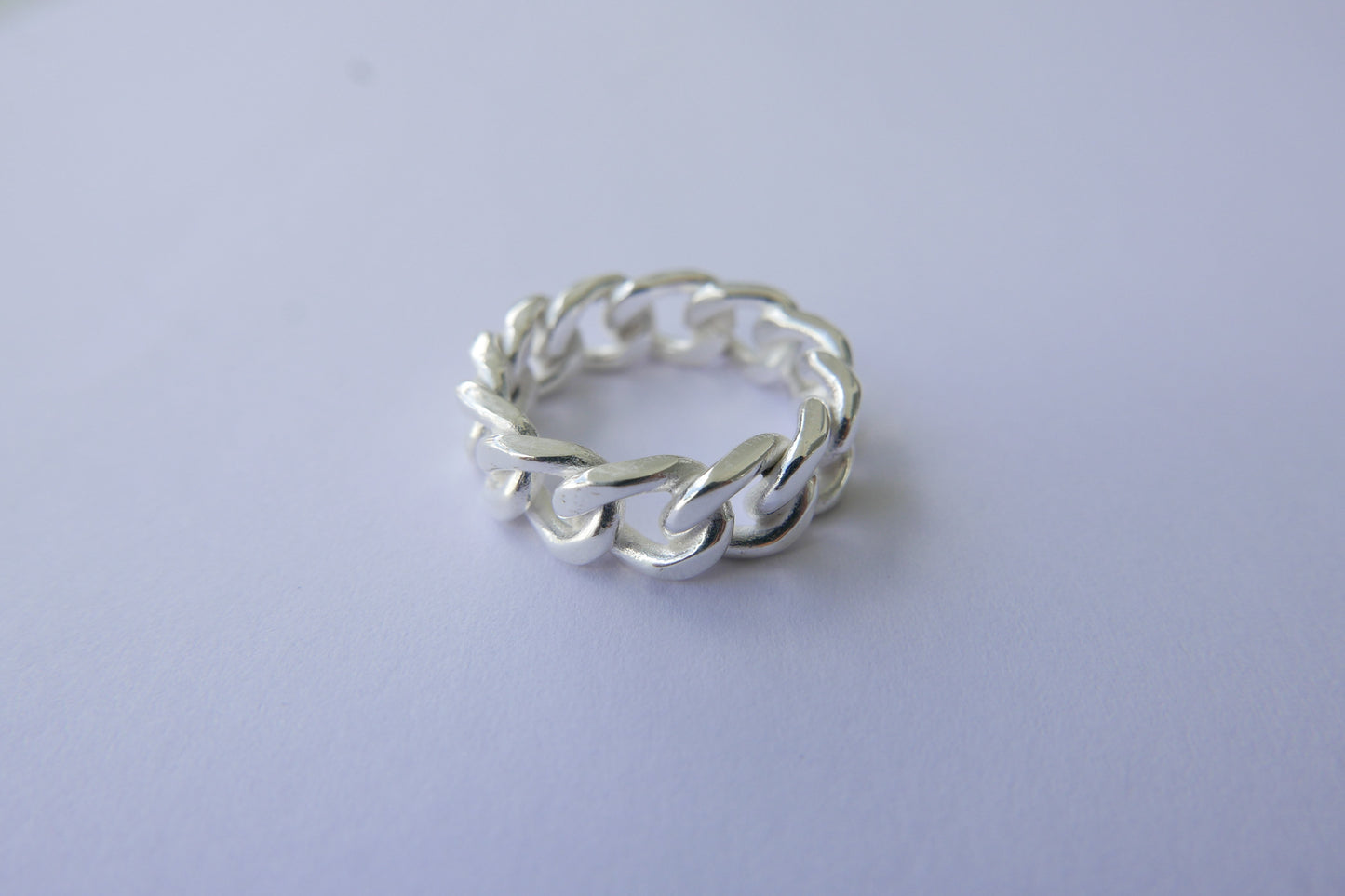 Mix Of Metals Chain Maille Ring in Silver Plated 925