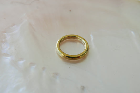 Mix Of Metals Tube Brass Minimal Ring